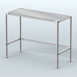 Стол большой D-43 с полкой зеркало 4мм, Темно-Серый