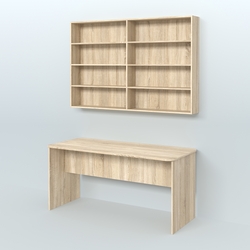 Распаковочный большой стол с антресолью для аптеки Р-05, Дуб Сонома