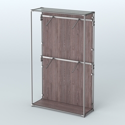 Торговая система ХРОМ (задняя стенка - ДСП) 1200 мм с поручнями №3, Ясень Анкор темный