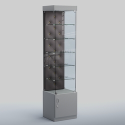 Высокая стеклянная витрина КАПИТОНЕ №502, Серый + 16 Grey