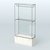 Торговая система ХРОМ (задняя стенка - стекло) 1200 мм №1-1 с тумбой Т-11 и поручнями Белый