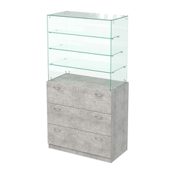 Выставочный прилавок с выдвижными ящиками Селена-3, Метрополитан Грей