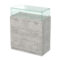 Закрытый прилавок с выдвижными ящиками Селена-114, Метрополитан Грей