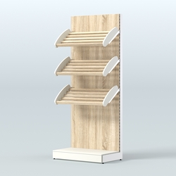 Стеллаж для хлеба и выпечки с тремя наклонными полками Феникс №1, Белый + Дуб Сонома