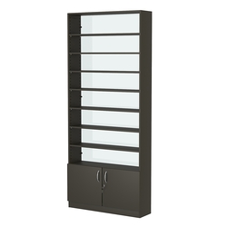 Стеллаж из ДСП с 7-ю полками 250x900 мм серии LEVEL-7 №11-1 (З/C - СТЕКЛО), Черный