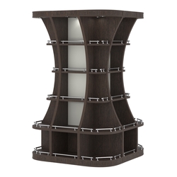 Островной высокий стеллаж ГАРАНТ №7-О с ограничителями, Дуб Венге + Белый