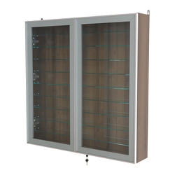 Витрина настенная №4-5А с девятью прозрачными полками серии Collecto, Орех