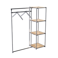 Хромированное вешало ГРАНЬ №1-3 с полками ДСП 16 мм, Дуб Золотистый