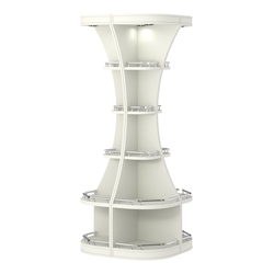 Островной высокий стеллаж ГАРАНТ №1-О с ограничителями, Белый