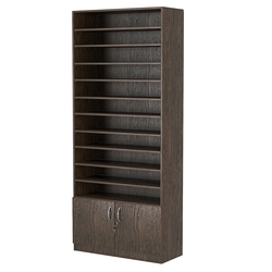 Стеллаж из ДСП с 10-ю полками 350x900 мм серии LEVEL-10 №13 (З/C - ДВП), Дуб Венге