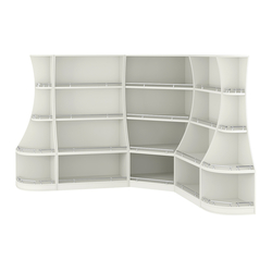 Угловой низкий стеллаж ГАРАНТ №2-О с ограничителями, Белый