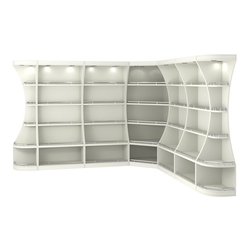 Угловой высокий стеллаж ГАРАНТ №3-О с ограничителями, Белый