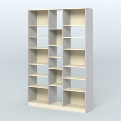 Стеллаж из ДСП серии ЛОФТ №14-2 с полками ДСП, Серый + Крем Вайс