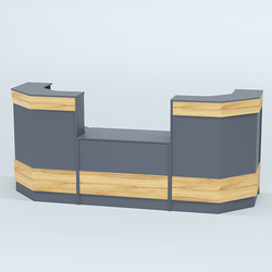 Ресепшен серии ПРАЙМ №7Б со столом выдачи, Темно-серый и Дуб Золотистый