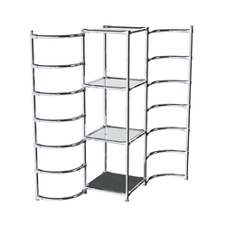 Хромированное вешало ДУГА №1-4 с зеркальными полками 4 мм, Антрацит