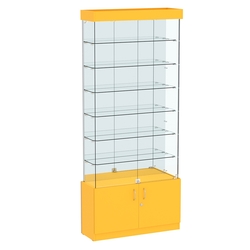 Витрина Истра №32 прямоугольная (задняя стенка - зеркало), Солнечный Свет 0134 BS