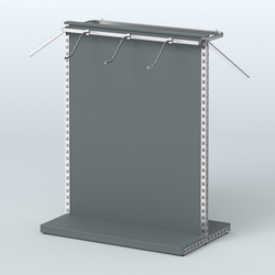 Система ЭЛЕГАНТ островная с ДСП и двумя пооручнями №2, Темно-Серый