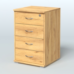 Тумба Нотте подкатная (4 ящика с замком), Дуб Золотистый