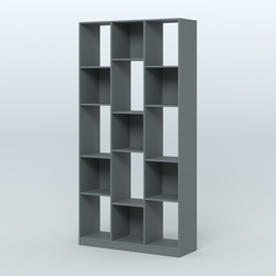 Стеллаж из ДСП серии ЛОФТ №10-1 (зеркальное отражение - Z), Темно-Серый