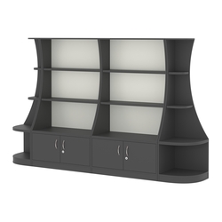 Пристенный низкий стеллаж ГАРАНТ №2, Черный и Белый