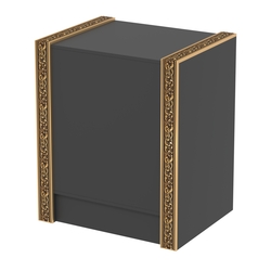 Недорогой прилавок полностью глухой с декоративными молдингами №ПДМ-5-600, Черный