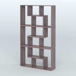 Высокий торговый стеллаж Лофт №3 шестимодульный, Ясень Анкор темный