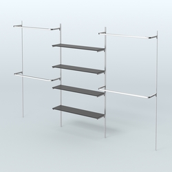 Neo Fix №5 с полками из ДСП и П-образными поручнями (3600 мм), Черный