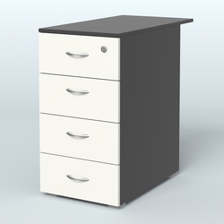 Тумба приставная Прайм, цвет белый, Черный + Белый