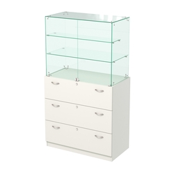 Высокий прилавок с выдвижными ящиками Селена-102, Белый