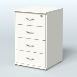 Тумба Нотте подкатная (4 ящика с замком), Белый