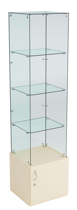 Витрина ИСТРА №106 стаканчик (З/С - стекло), без дверей, Крем Вайс