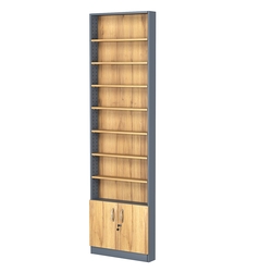 Стеллаж из ДСП с 7-ю полками 100x600 мм серии LEVEL-7 №1 (З/C - ДВП), Темно-серый и Дуб Золотистый