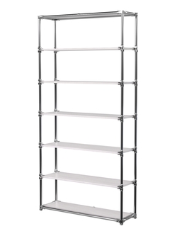 Пристенный торговый стеллаж  ЛАЙТ с пятью полками ДСП №2, Ясень Анкор светлый - U31104