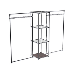 Хромированное вешало ЛУЧ №2-4 с зеркальными полками 4мм, Ясень Анкор темный - U31105