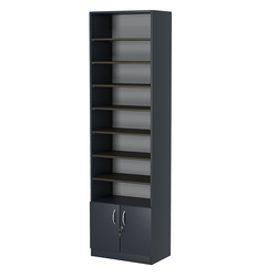 Стеллаж из ДСП с 8-ю полками 350x600 мм серии LEVEL-8 №6 (З/C - ДВП), Антрацит