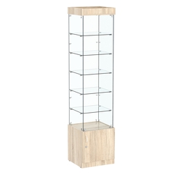 Витрина ИСТРА №502 стаканчик (задняя стенка - стекло), Дуб сонома