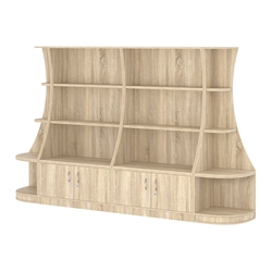 Пристенный низкий стеллаж ГАРАНТ №2, Дуб сонома