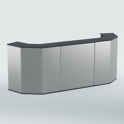 Ресепшен БАРОН №6 (ровная поверхность), Антрацит + Экокожа серебристая