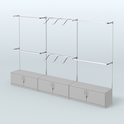 Система Neo Fix с хромированными поручнями №1 и тумбами T-21, Серый