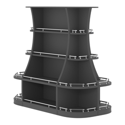 Островной низкий стеллаж ГАРАНТ №2-О с ограничителями, Черный