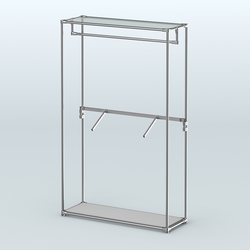 Торговая система ХРОМ без ДСП 1200 мм с поручнями №2, Серый