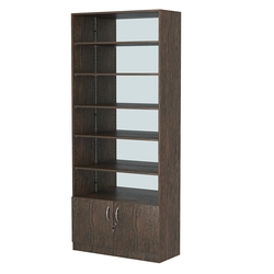 Стеллаж из ДСП с 5-ю полками 400x900 мм серии LEVEL-5 №14-2 (З/C - ЗЕРКАЛО), Дуб Венге