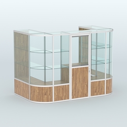 Павильон из профиля пристенный №4б (4,05 кв. м), Дуб Канзас коричневый