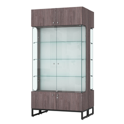 Витрина Монти №5-С двусторонняя, Ясень Анкор темный