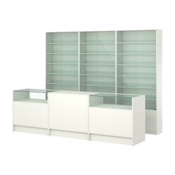 Комплект витрин с наклонными полками SL-6 №12 и прилавков ЭК-2, Белый