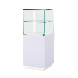 Витрина ювелирная квадратная "Диаманд" №8, ЛДСП белый + МДФ сирень