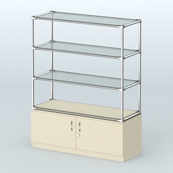 Островная торговая система ХРОМ 1200 мм с тумбами №5, Крем Вайс