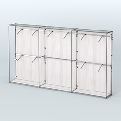 Торговая система ХРОМ (задняя стенка - ДСП) 3600 мм с поручнями №9, Ясень Анкор светлый