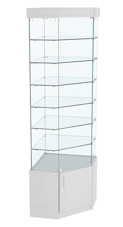 Витрина ИСТРА угловая №331  (задние стенки - стекло), Серый