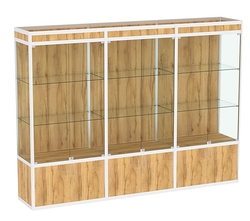 Витрина из профиля №1-2П (3-ех метровая) (задняя стенка - ДВП) , Дуб Золотистый